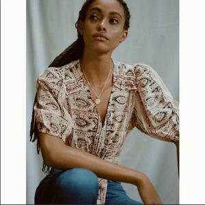 Anthropologie Cleobella Brigida Crop Top Sz S| Color: Brown/Tan